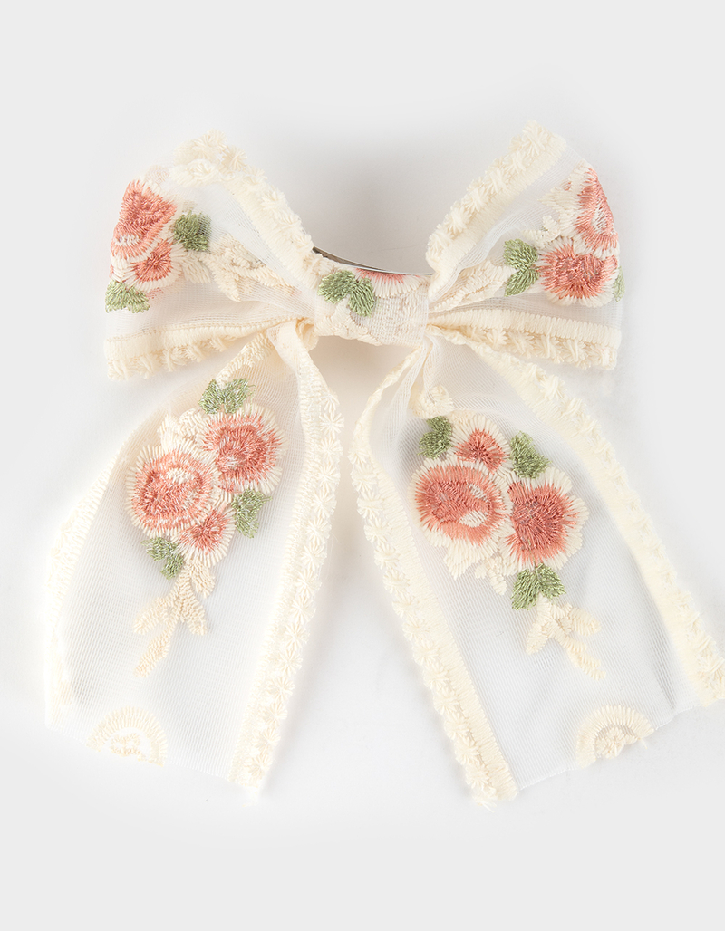 FULL TILT Embroidered Bow Hair Clip image number 0