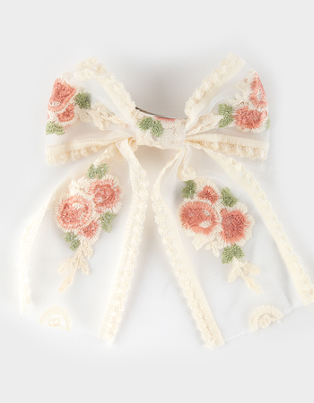 FULL TILT Embroidered Bow Hair Clip Primary Image