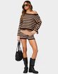 EDIKTED Saphi Striped Foldover Knit Shorts image number 5