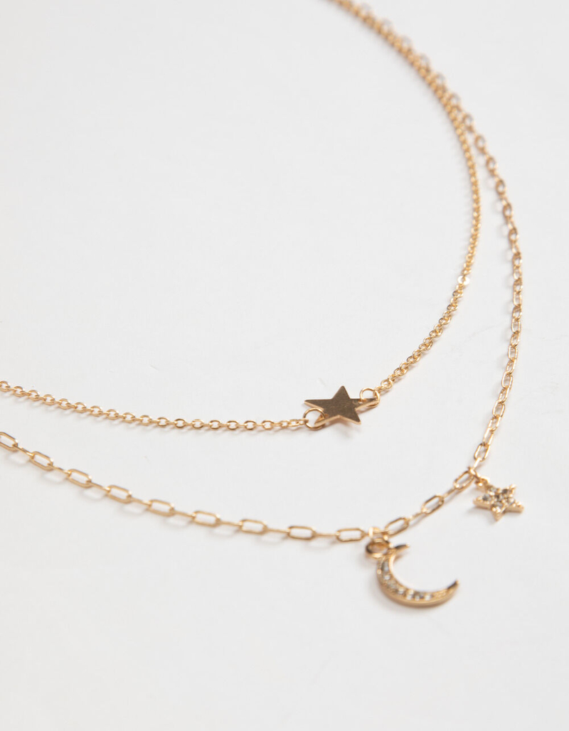 FULL TILT Dainty Star & Moon Layered Necklace image number 1