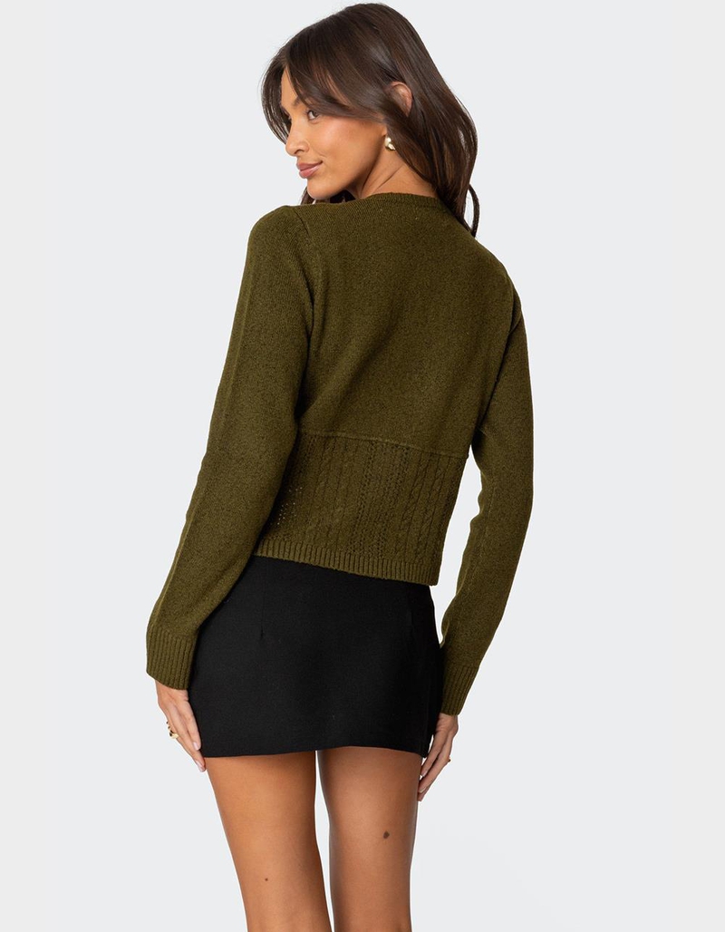 EDIKTED Half Cable Knit Cardigan image number 3