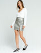 FREE PEOPLE Holding Onto A Dream Coated Silver Mini Skirt image number 5