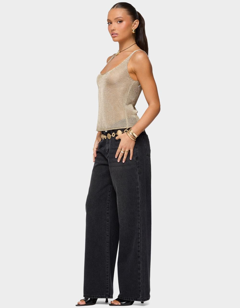 EDIKTED Ery Wide Leg Mid Rise Jeans image number 3