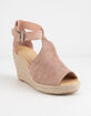 CITY CLASSIFIED Perforated Mauve Womens Espadrille Wedges image number 1