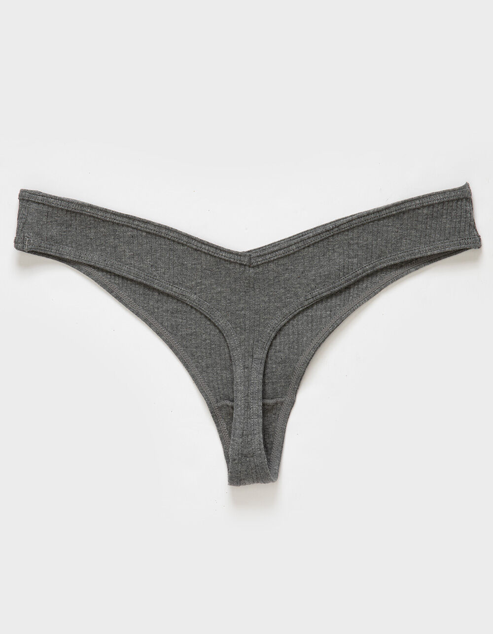   Fine Rib Thong チャコールグレーサイズS FULL TILT Rib V Thong - HEATHER GRAY | Tillys