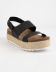 DIRTY LAUNDRY Peyton Espadrille Black Womens Velcro Platform Sandals image number 1