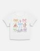 WINNIE THE POOH Bow Grid Womens Baby Tee - CREAM