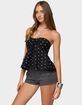 EDIKTED Izzey Polka Dot Strapless Babydoll Top image number 2