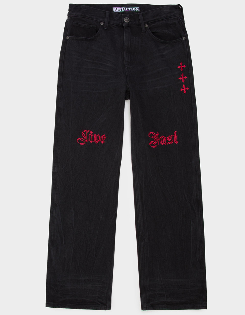 AFFLICTION Live Fast Mens Wide Leg Jeans image number 0