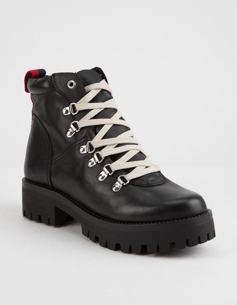 STEVE MADDEN Bam Black Womens Combat Boots image number 0