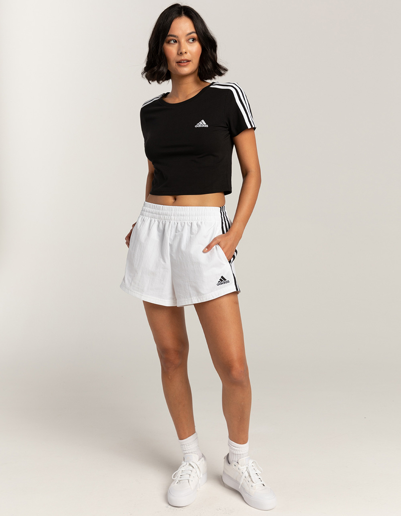 ADIDAS Essentials 3-Stripes Womens Woven Shorts image number 4