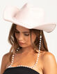 Pearl Trim Faux Wool Womens Cowboy Hat image number 4