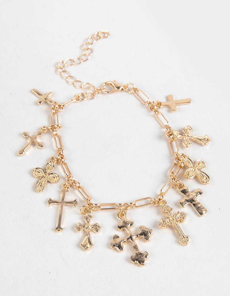 FULL TILT Multi Charm Cross Bracelet image number 1