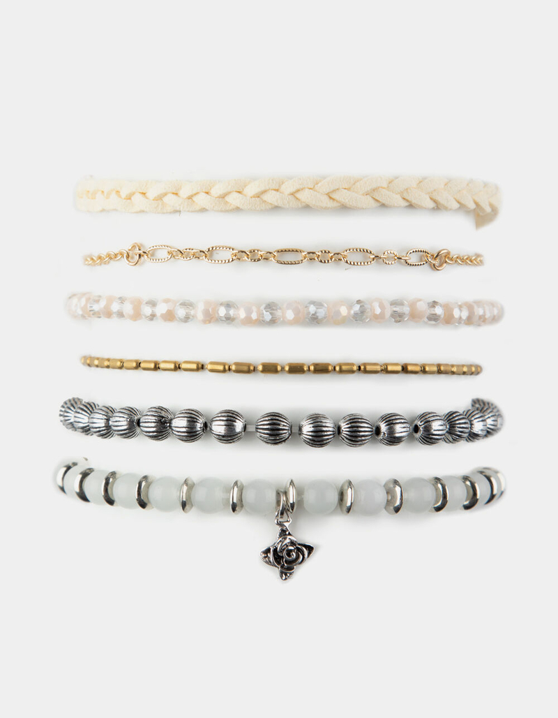 FULL TILT 6 Pack Rose & Bead Bracelets image number 0