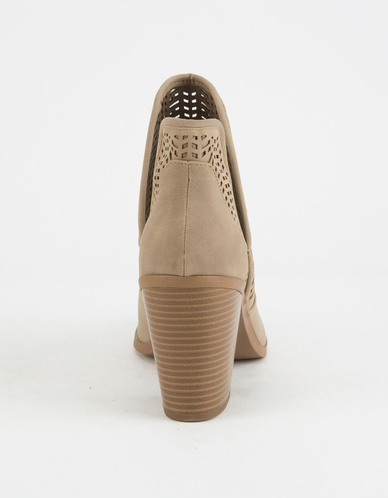 soda peep toe booties