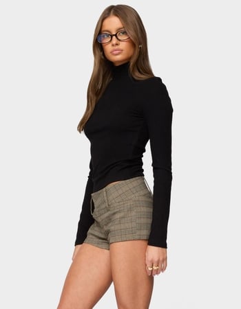 EDIKTED Saskia Fitted Ribbed Turtle Neck Top Alternative Image