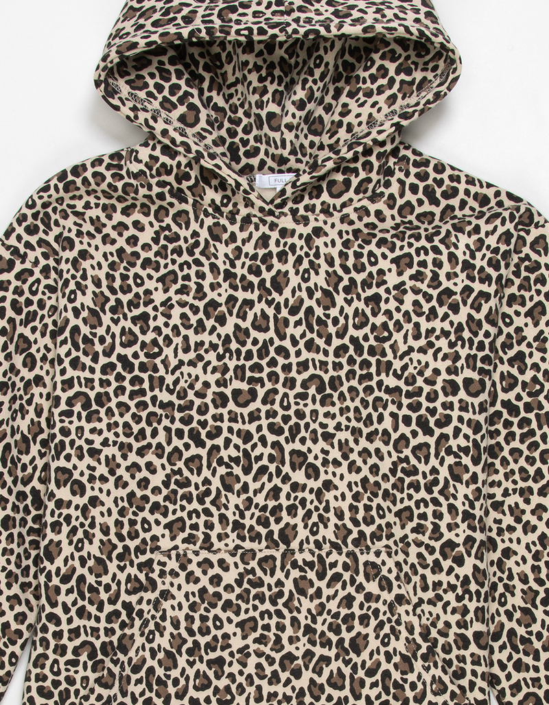 FULL TILT Leopard Print Girls Boyfriend Hoodie image number 2