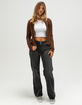 LOVE TREE Womens Zip-Up Hooded Cable Knit Sweater image number 2