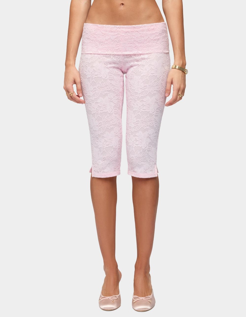 EDIKTED Talisa Foldover Lace Capri Leggings image number 0