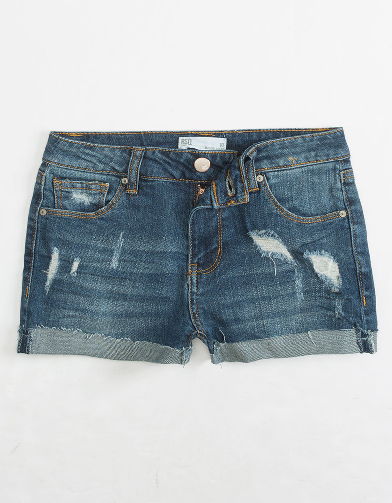RSQ Malibu Girls Ripped Denim Shorts image number 0