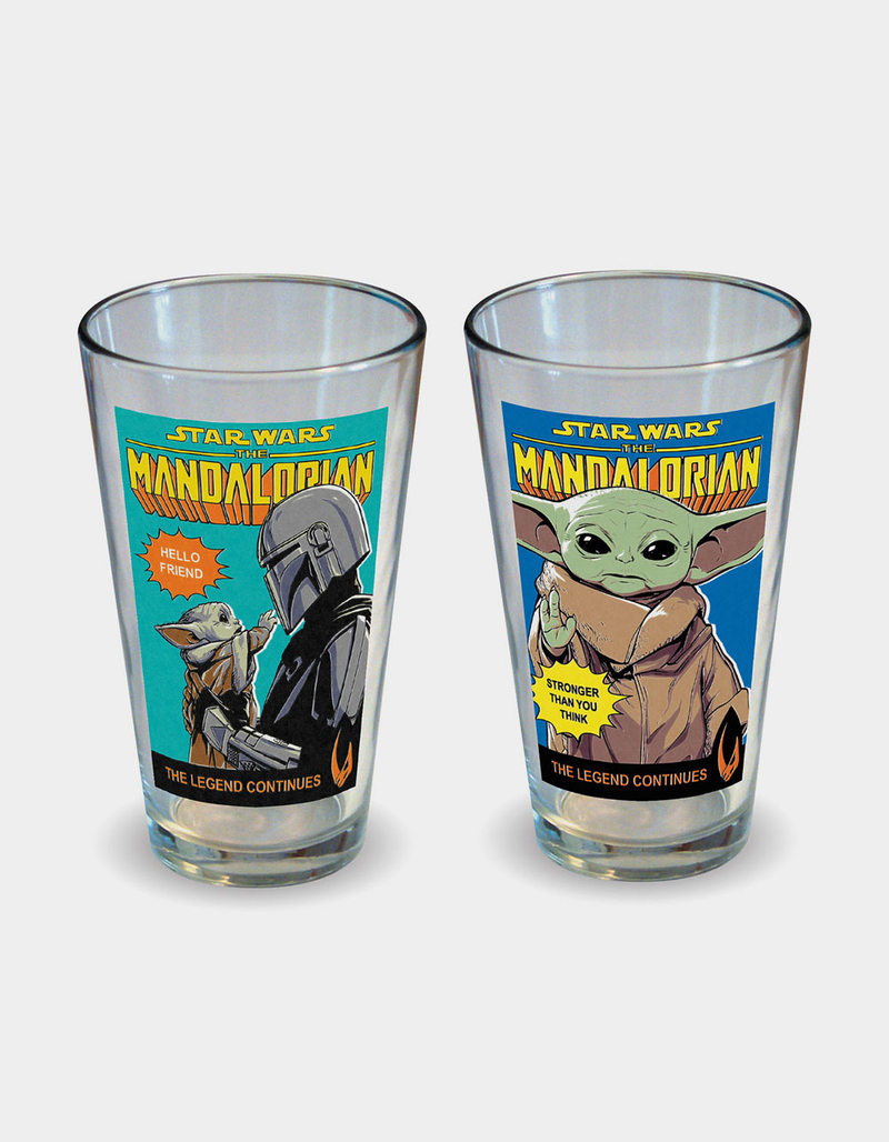 MANDALORIAN The Child Comic Covers 16 oz Glass image number 0
