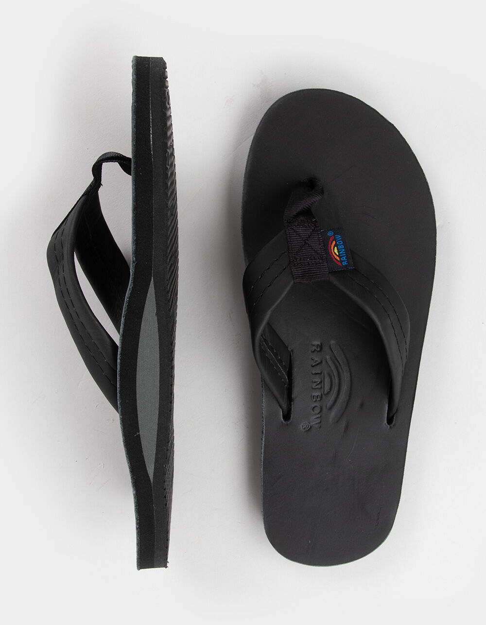 RAINBOW Premier Leather Mens Flip Flops - BLACK - L (9.5-10.5