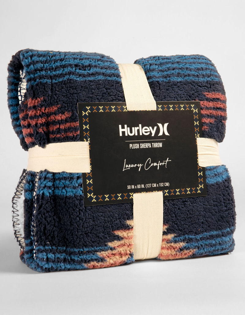 HURLEY Printed Sherpa Throw Blanket image number 0