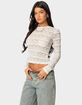 EDIKTED Daisey Textured Sheer Lace Top image number 3