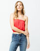 H.I.P. Button Front Red Womens Tube Top image number 1
