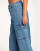 OBEY Search Womens Denim Cargo Pants image number 5
