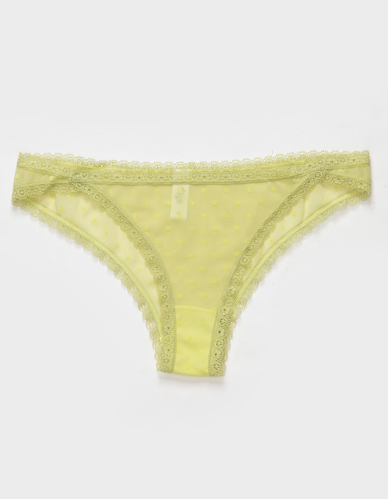 FULL TILT Flocked Dot Mesh Cheeky Bikini Panties image number 0