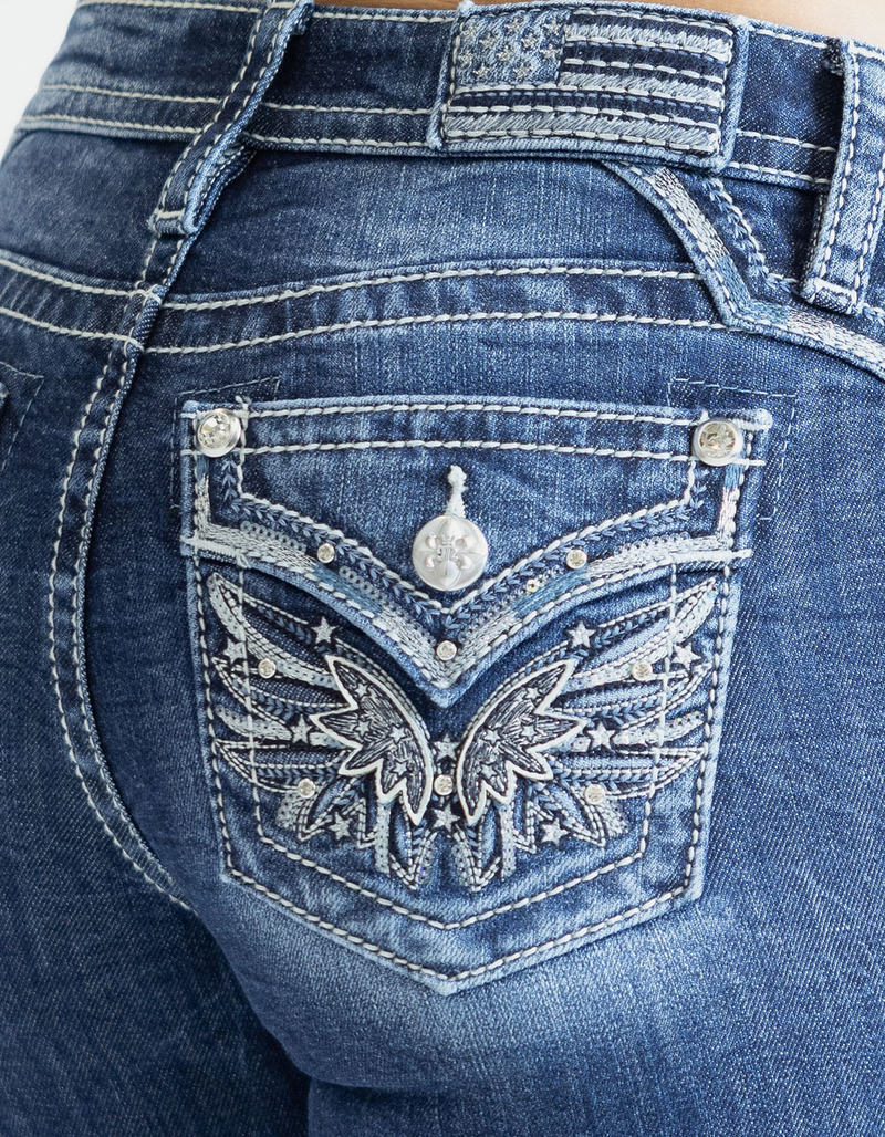 MISS ME Wing Womens Bootcut Jeans image number 1