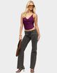 EDIKTED Grommet Mid Rise Straight Leg Jeans image number 5