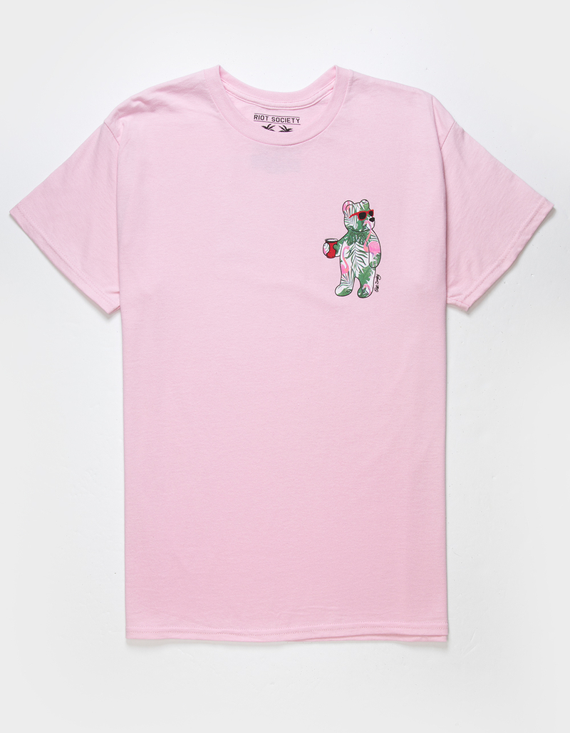 RIOT SOCIETY Flamingo Tropical Bear Mens Tee image number 0