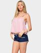 EDIKTED Ruffle Mesh Babydoll Tank Top image number 2