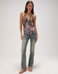 WEST OF MELROSE Womens Printed Babydoll Halter Top image number 2