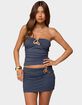EDIKTED Ninah Abstract Ruched Strapless Top image number 1