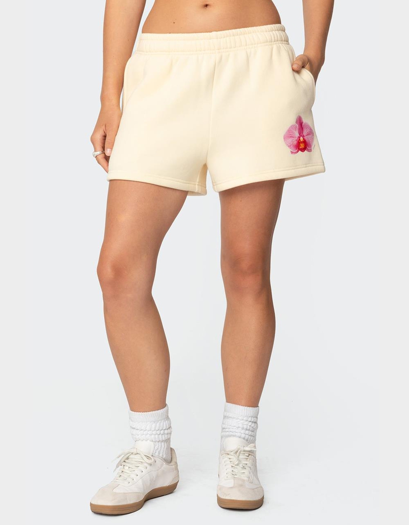 EDIKTED Orchid Babe Sweat Shorts image number 0