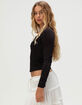 BDG Urban Outfitters Je T'aime Womens Long Sleeve Crop Top image number 3