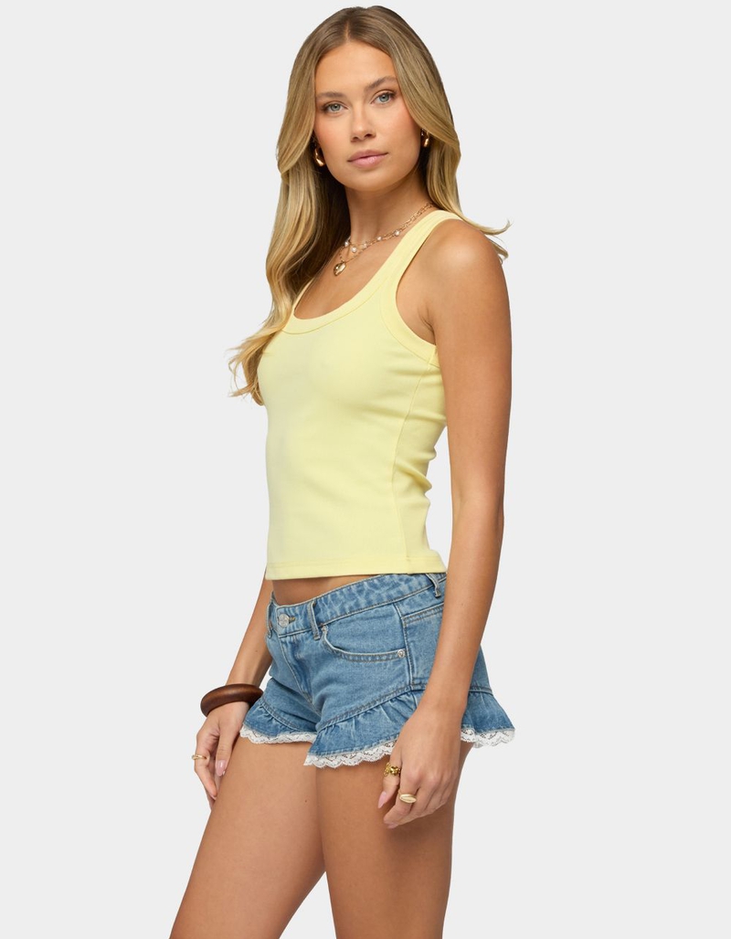 EDIKTED Harlowe Ribbed Racerback Tank Top image number 1