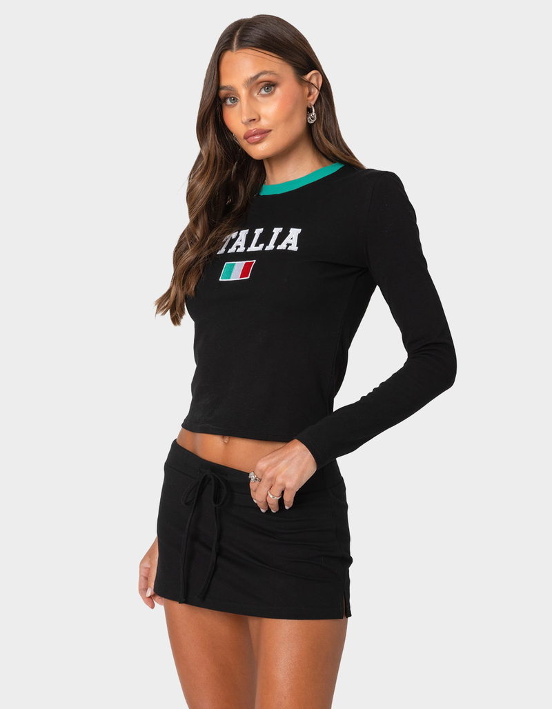 EDIKTED Italy Long Sleeve Tee image number 3