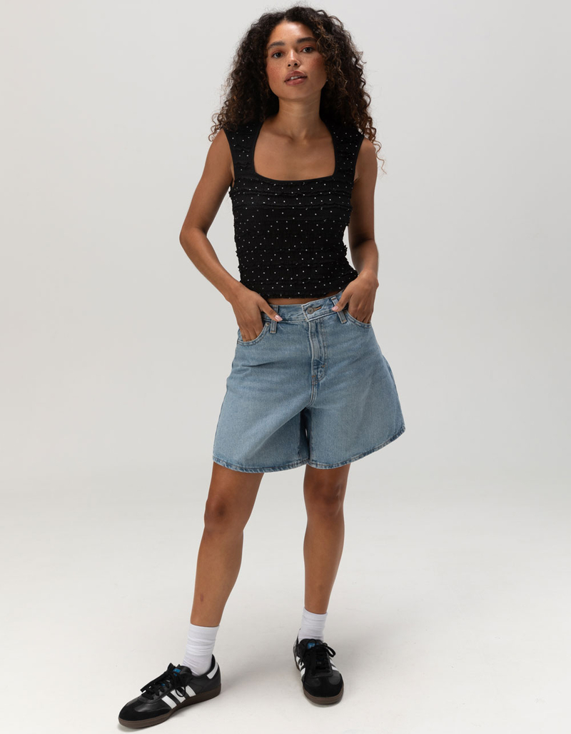 WEST OF MELROSE Square Neck Polka Dot Womens Top image number 1