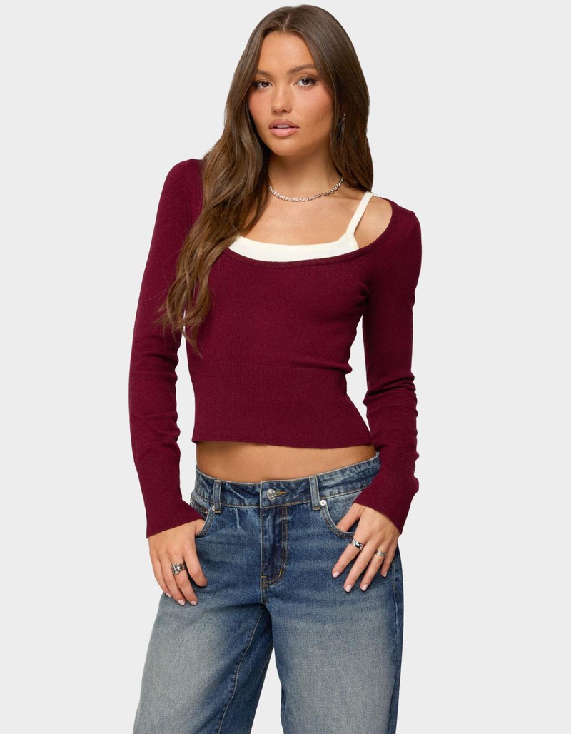 EDIKTED Cecile Layered Long Sleeve Top image number 0