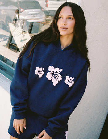 FULL TILT Puff Hibiscus Womens Hoodie Primary Image