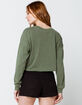 SKY AND SPARROW Dolman Cotton Womens Olive Tee image number 3