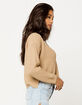 RETROD V-Neck Cream Womens Crop Sweater image number 2