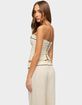 EDIKTED Dorine Contrast Woven Strapless Top image number 3