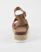 SODA Topic Tan Womens Espadrille Flatform Sandals image number 4