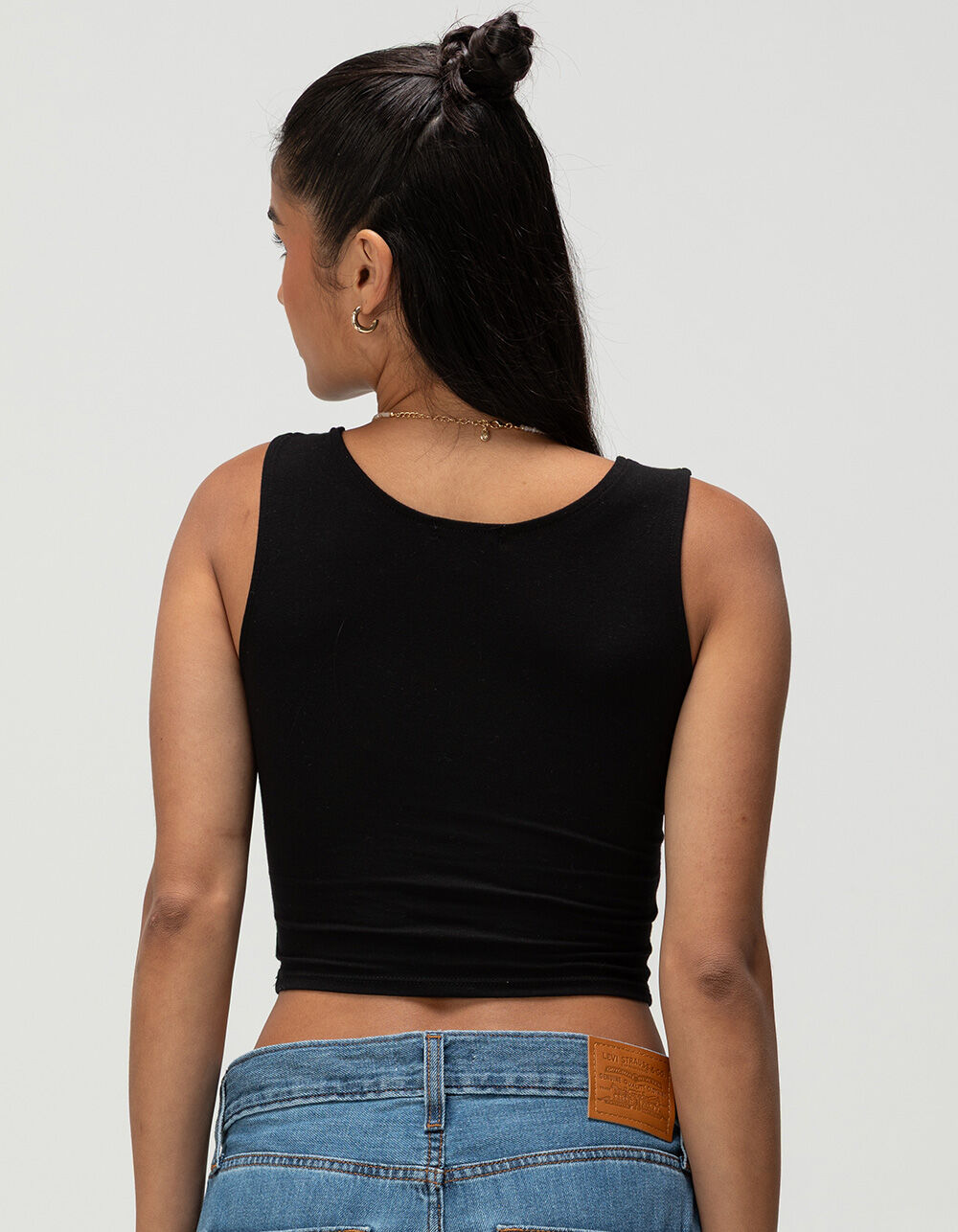 BOZZOLO Womens Lace Trim Square Neck Top - BLACK | Tillys