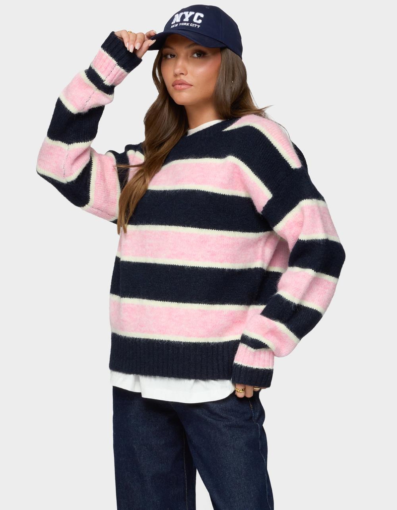 EDIKTED Conrad Striped Knit Sweater image number 1